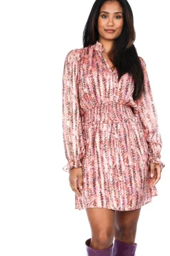 Store Dante 6 Printed Jaqcuard Dress With Lurex Vivida | Pink... | | Little Soho