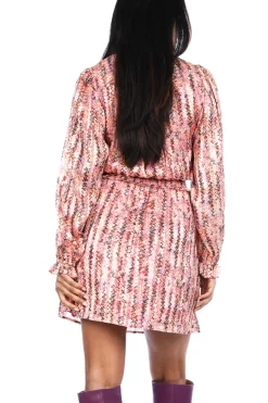 Store Dante 6 Printed Jaqcuard Dress With Lurex Vivida | Pink... | | Little Soho