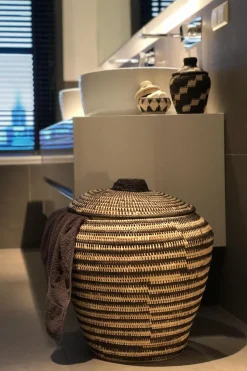 Discount Little Soho Living Printed Rattan Basket Billy - Small | Black & White... | | Little Soho