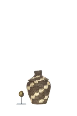 Discount Little Soho Living Printed Rattan Basket Billy - Small | Black & White... | | Little Soho