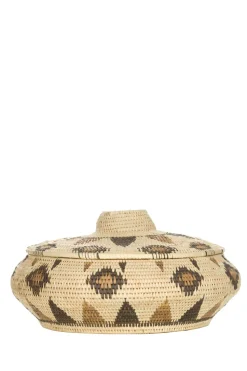 New Little Soho Living Printed Rattan Basket Faye - Low | Natural... | | Little Soho