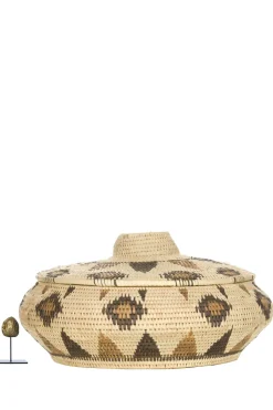 New Little Soho Living Printed Rattan Basket Faye - Low | Natural... | | Little Soho