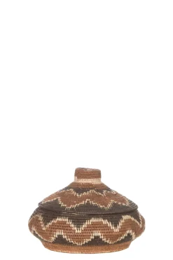 New Little Soho Living Printed Rattan Basket Norah - Small | Brown... | | Little Soho