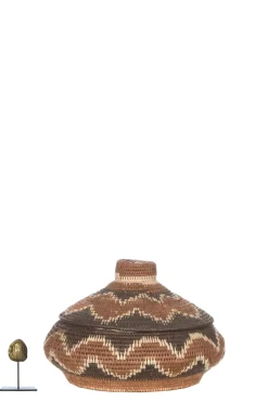 New Little Soho Living Printed Rattan Basket Norah - Small | Brown... | | Little Soho