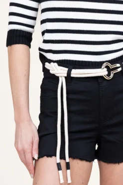 Clearance Liu Jo Raw-Edge Short With Belt Crocevie | Black... | | Little Soho