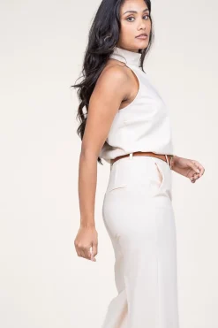 Online 45374 Rayon Halter Top Safi | Natural... | March23 | Little Soho