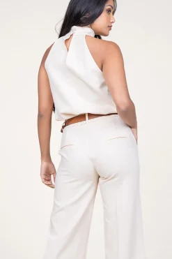 Online 45374 Rayon Halter Top Safi | Natural... | March23 | Little Soho