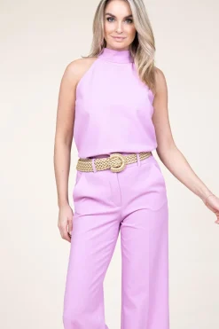 Best Sale 45374 Rayon Halter Top Safi | Pink... | March23 | Little Soho