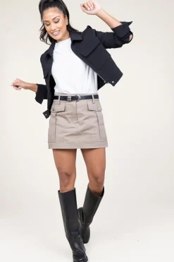 Hot Second Female Safari Mini Skirt Wallie | Taupe... | | Little Soho