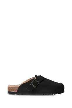 Fashion Scholl Sandals With Sheep Wool Fae | Black... | | Little Soho