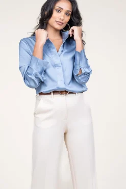 Best Sale Second Female Satin Blouse Galla | Blue... | | Little Soho