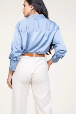 Best Sale Second Female Satin Blouse Galla | Blue... | | Little Soho