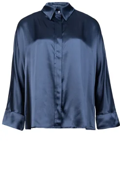 Online Greek Archaic Kori Satin Blouse Maia | Blue... | | Little Soho