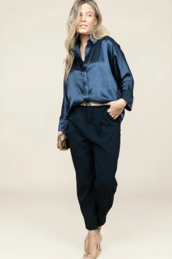 Online Greek Archaic Kori Satin Blouse Maia | Blue... | | Little Soho