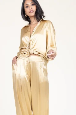 Fashion Greek Archaic Kori Satin Blouse Maia | Gold... | | Little Soho