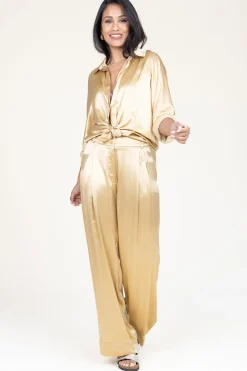 Fashion Greek Archaic Kori Satin Blouse Maia | Gold... | | Little Soho