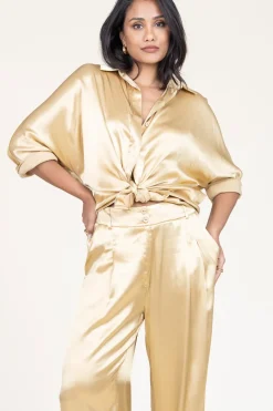 Fashion Greek Archaic Kori Satin Blouse Maia | Gold... | | Little Soho