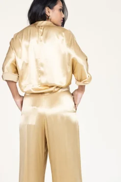Fashion Greek Archaic Kori Satin Blouse Maia | Gold... | | Little Soho
