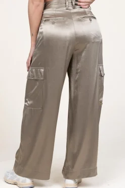 Online Mes Demoiselles Satin Cargo Trousers Silma | Green... | | Little Soho