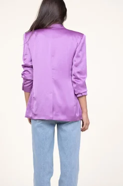 Outlet Dante 6 Satin Double-Breasted Blazer Sevigny | Purple... | | Little Soho