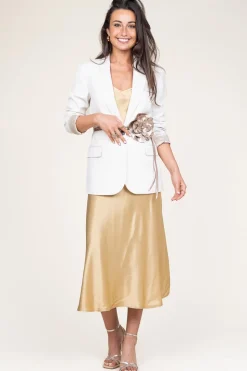 Discount Greek Archaic Kori Satin Dress Zena | Gold... | | Little Soho