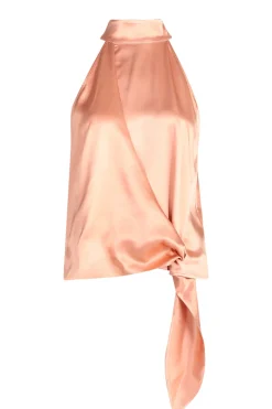 Cheap 45374 Satin Halter Top London | Blush... | March23 | Little Soho