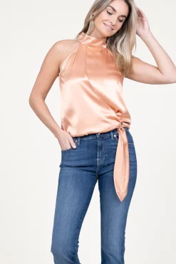 Cheap 45374 Satin Halter Top London | Blush... | March23 | Little Soho