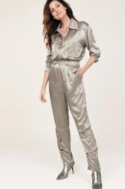 Cheap Mes Demoiselles Satin Jumpsuit Silim | Green... | | Little Soho