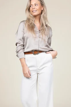 Best Sale Dante 6 Satin Oversized Blouse Louda | Taupe... | | Little Soho