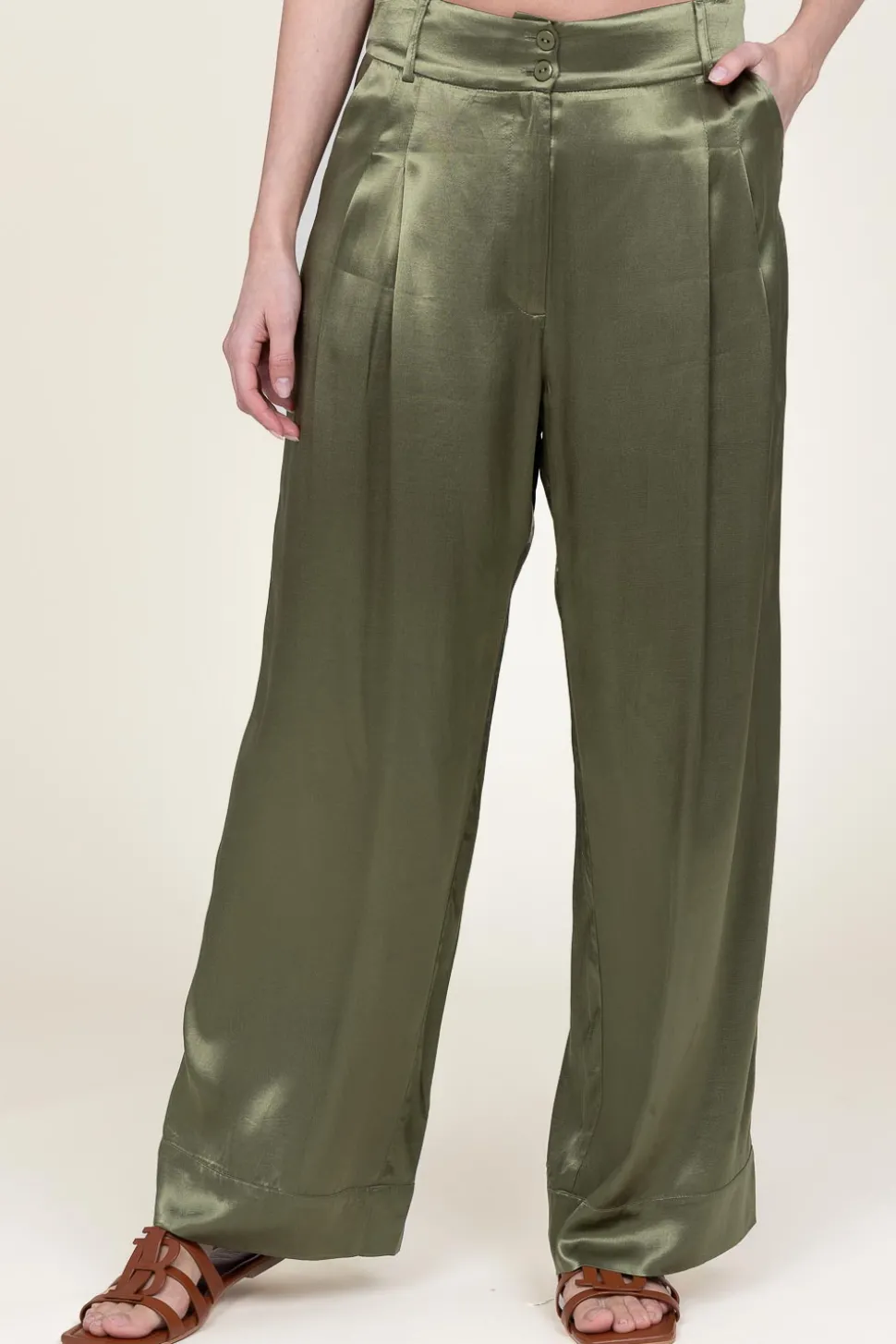Store Greek Archaic Kori Satin Pants San Remo | Green... | | Little Soho