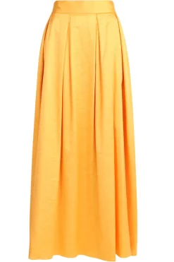 Outlet 45374 Satin Pleated Skirt Sevilla | Orange... | March23 | Little Soho