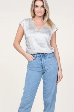 New Dante 6 Satin Stretch Top Luiza | Green... | | Little Soho