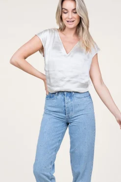 New Dante 6 Satin Stretch Top Luiza | Green... | | Little Soho