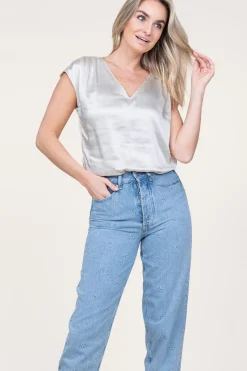 New Dante 6 Satin Stretch Top Luiza | Green... | | Little Soho