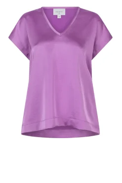 Clearance Dante 6 Satin Stretch Top Luiza | Purple... | | Little Soho