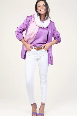 Clearance Dante 6 Satin Stretch Top Luiza | Purple... | | Little Soho