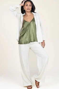 Sale Greek Archaic Kori Satin Top Andelusia | Green... | | Little Soho