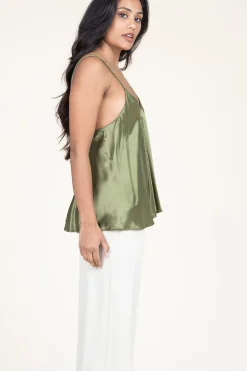 Sale Greek Archaic Kori Satin Top Andelusia | Green... | | Little Soho