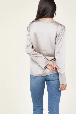 Outlet Dante 6 Satin Top Bodil | Taupe... | | Little Soho