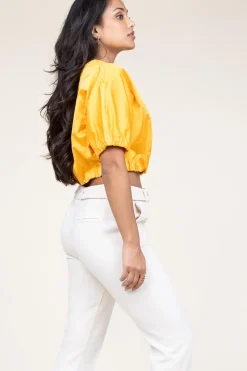 Best 45374 Satin Top Fez | Orange... | March23 | Little Soho