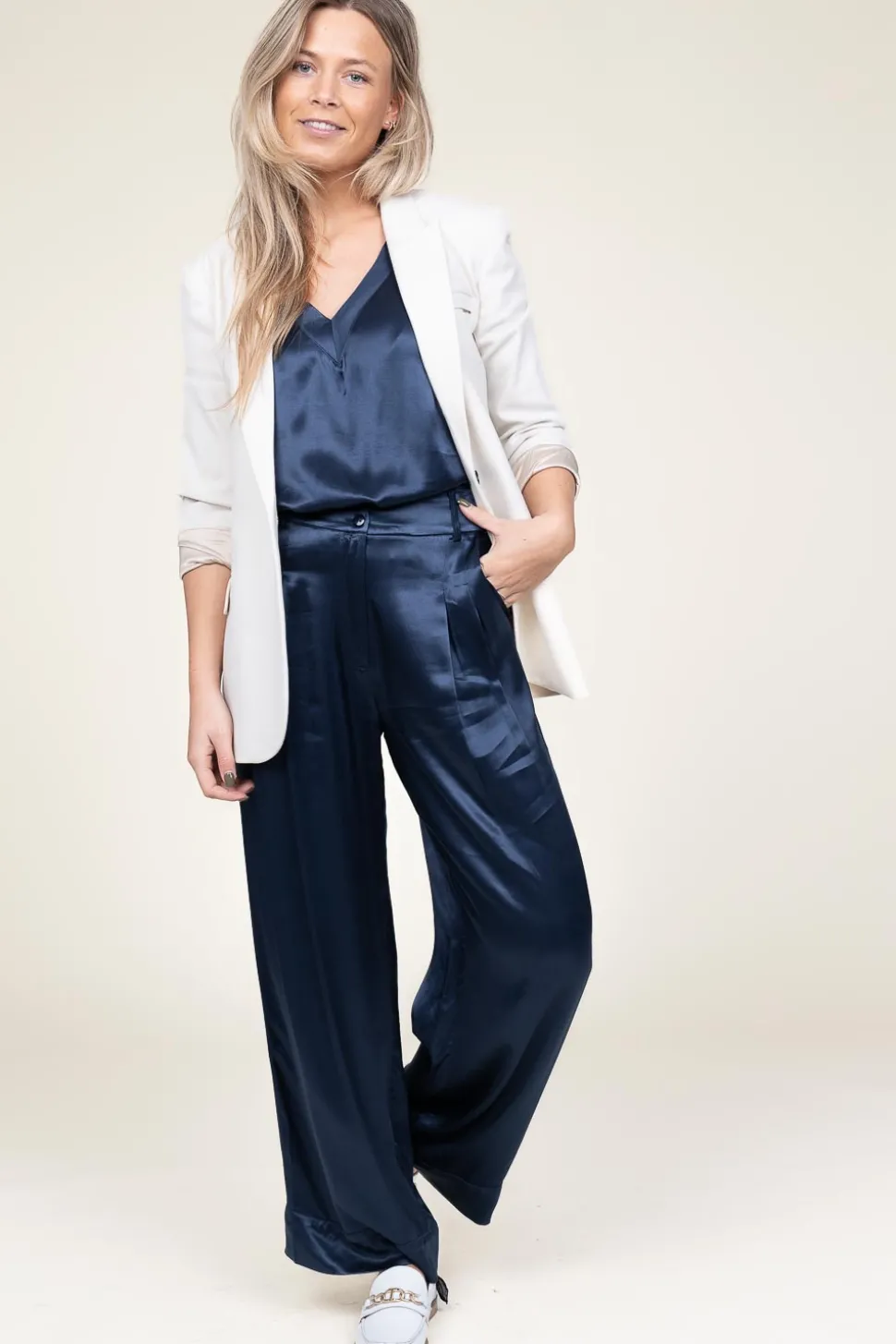 New Greek Archaic Kori Satin Top Monte Carlo | Blue... | | Little Soho