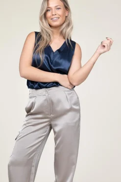 New Greek Archaic Kori Satin Top Monte Carlo | Blue... | | Little Soho