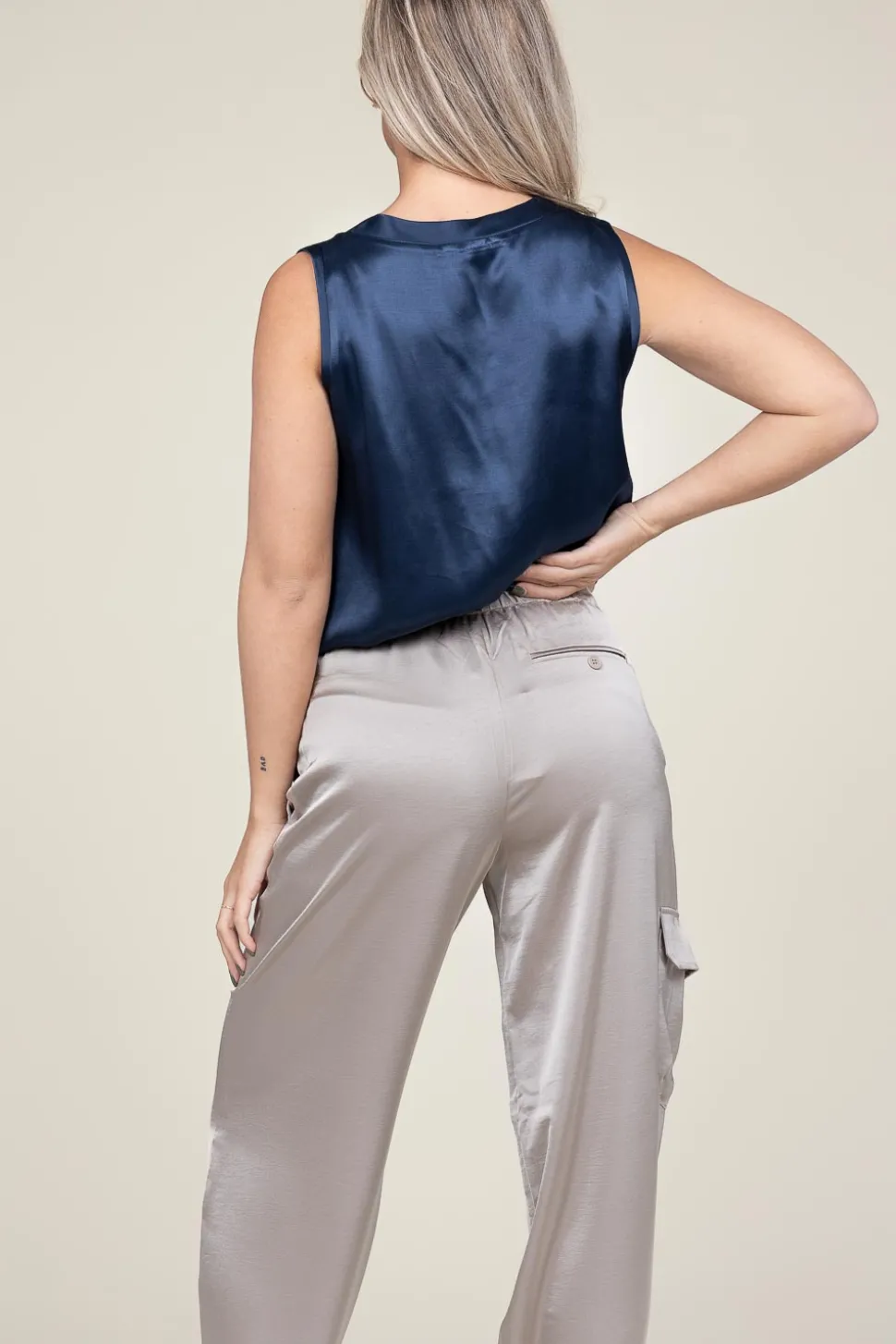 New Greek Archaic Kori Satin Top Monte Carlo | Blue... | | Little Soho