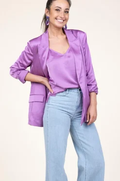 Shop Dante 6 Satin Top Obu | Purple... | | Little Soho