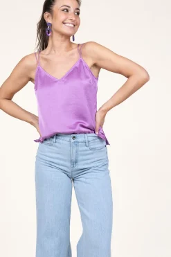 Shop Dante 6 Satin Top Obu | Purple... | | Little Soho