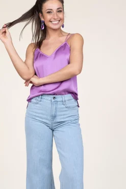 Shop Dante 6 Satin Top Obu | Purple... | | Little Soho