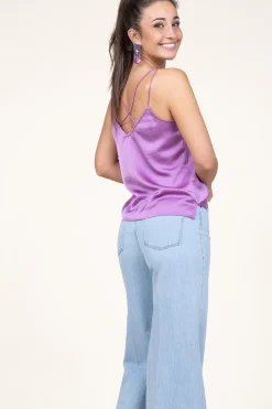 Shop Dante 6 Satin Top Obu | Purple... | | Little Soho