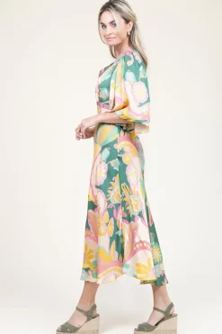 Outlet Louizon Satin Viscose Print Dress Salinas | Pink... | | Little Soho