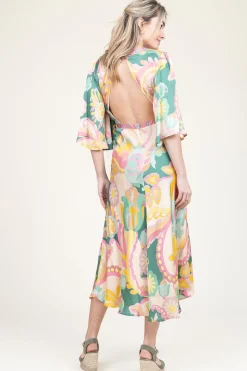 Outlet Louizon Satin Viscose Print Dress Salinas | Pink... | | Little Soho