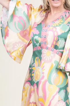 Outlet Louizon Satin Viscose Print Dress Salinas | Pink... | | Little Soho